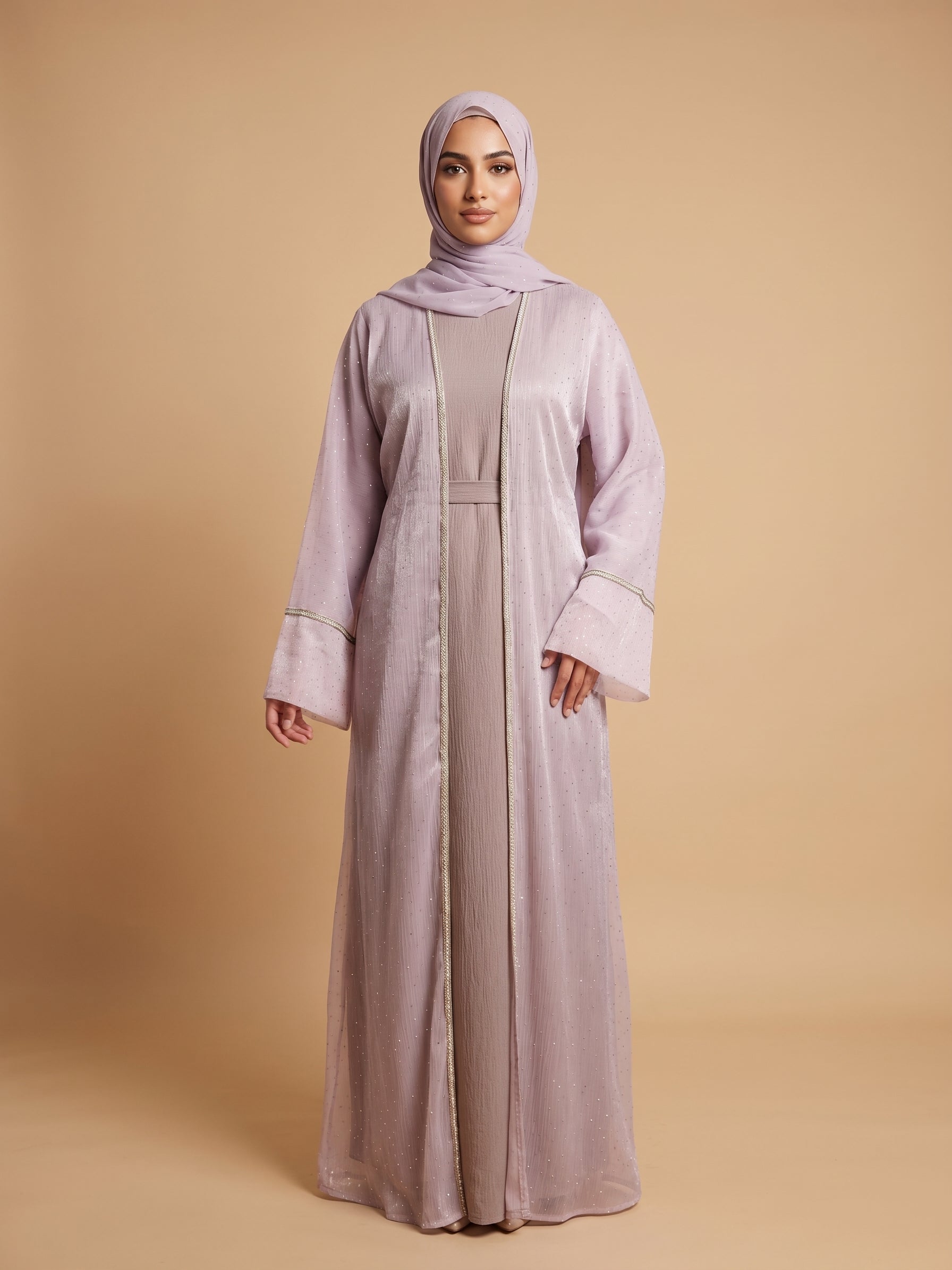 Straight Sleeve Organza Abaya