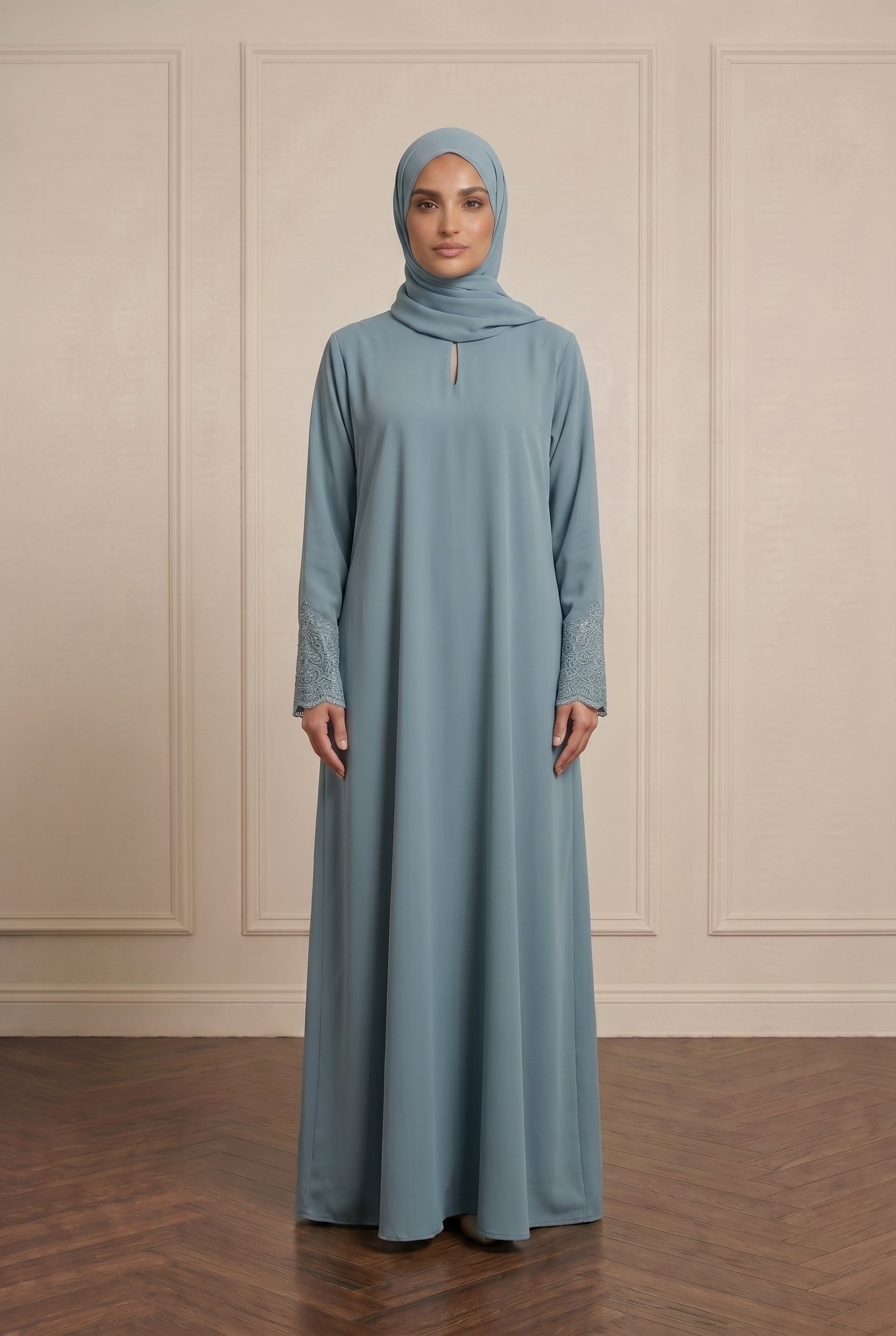 Wide Arm Embroidery Abaya
