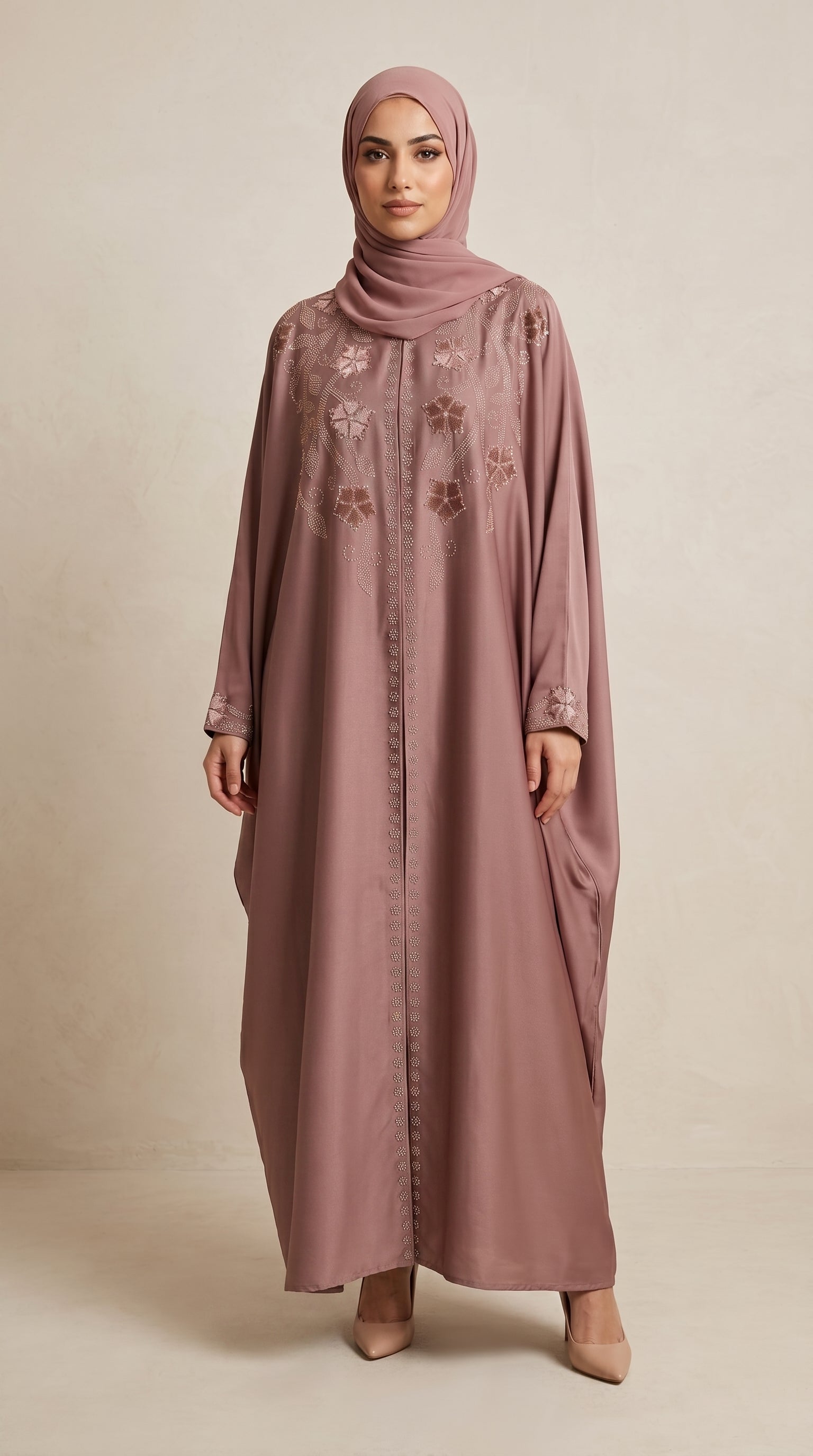 Flower Batwing Abaya