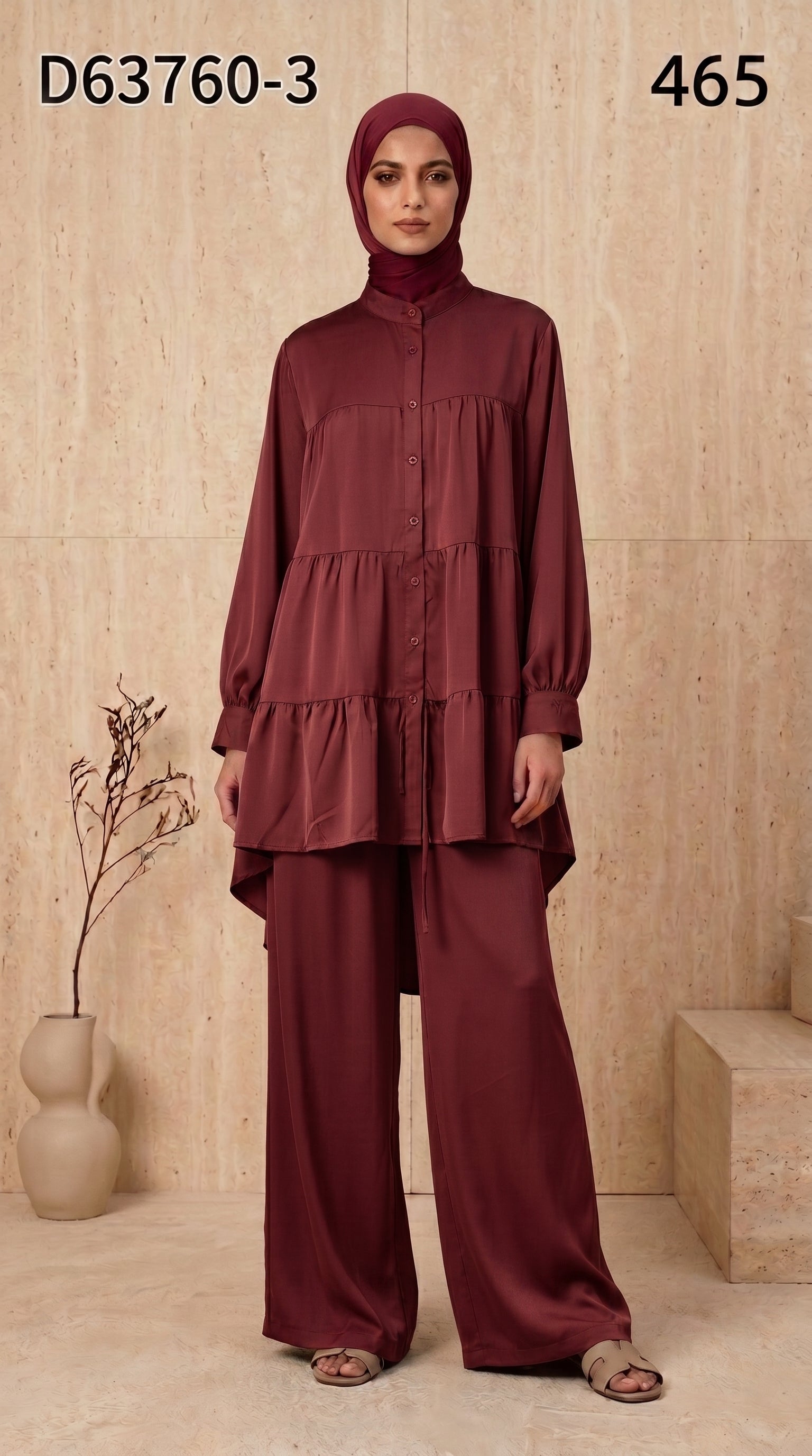 D63760 - PLAIN CHIFFON CORD SET