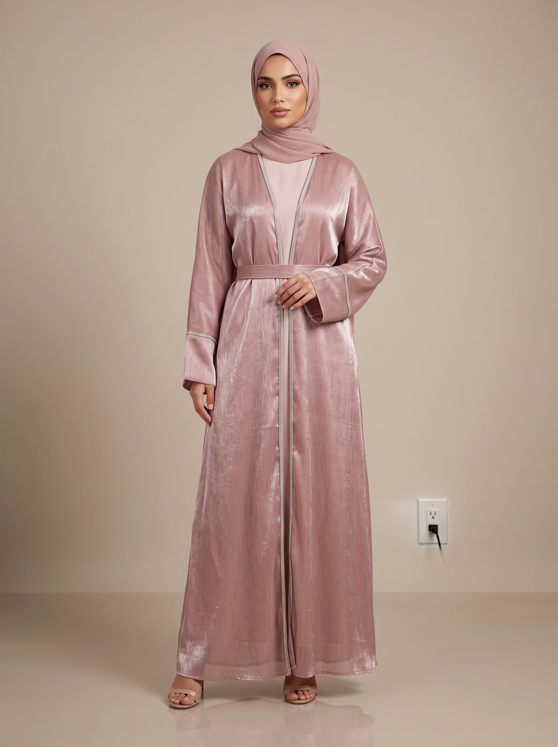 Straight Sleeve Organza Abaya