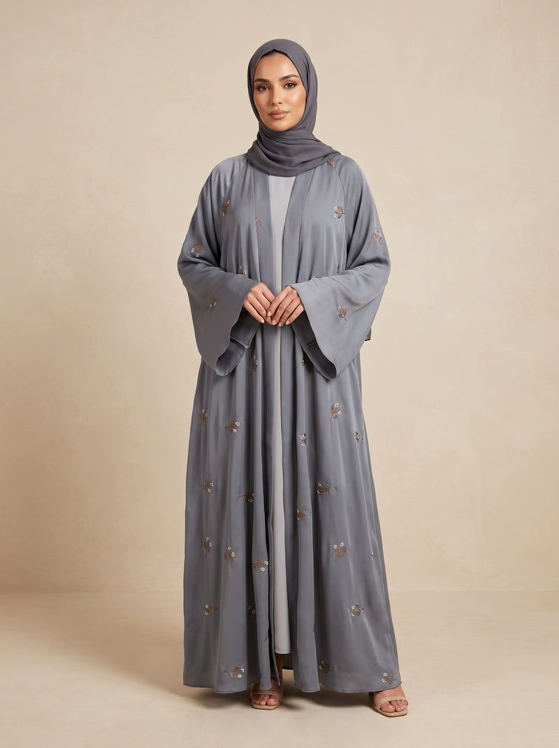 Leaf Design Umbrella Abaya