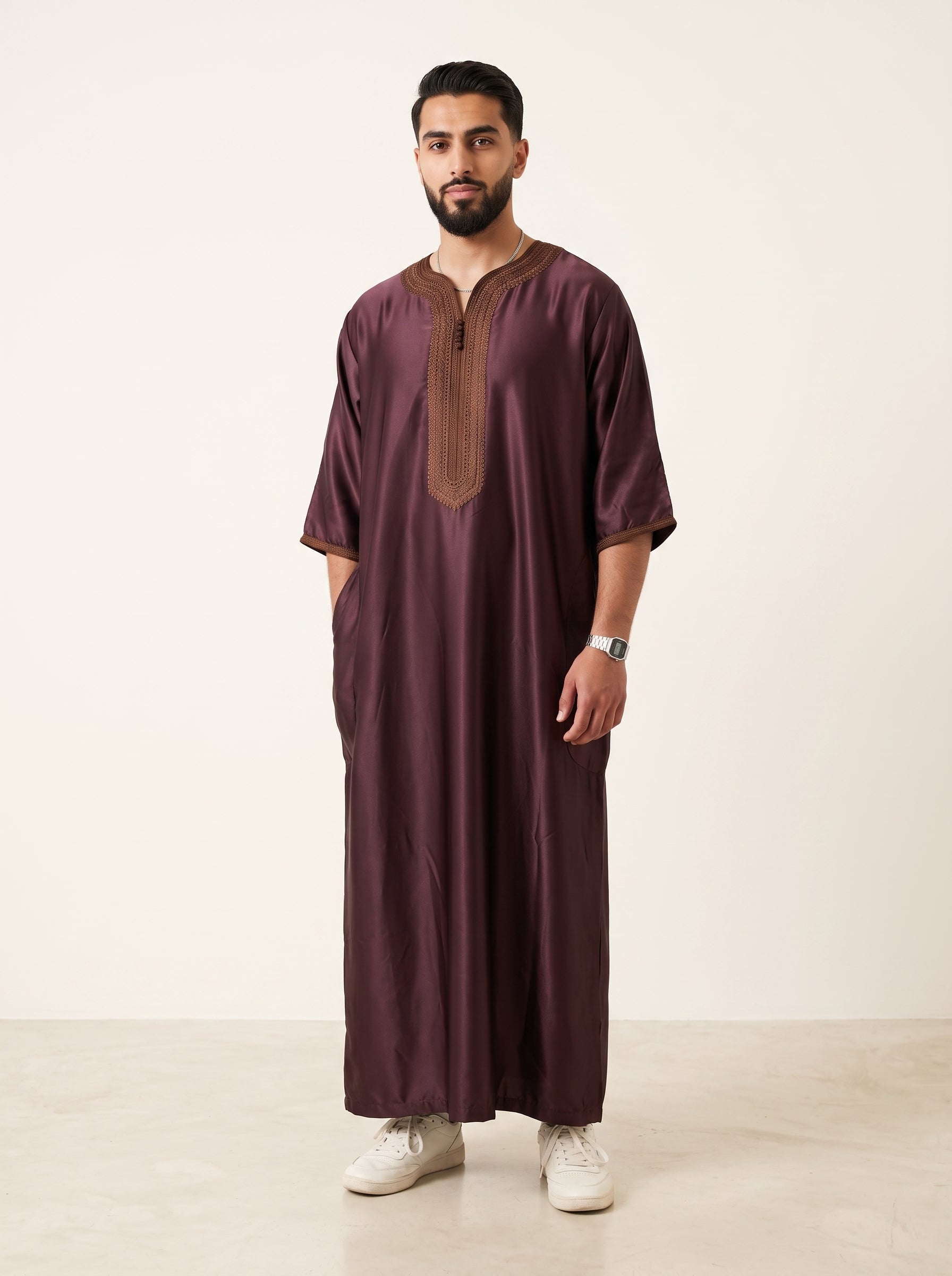 Mens Moroccan ¾ Sleeve Satin