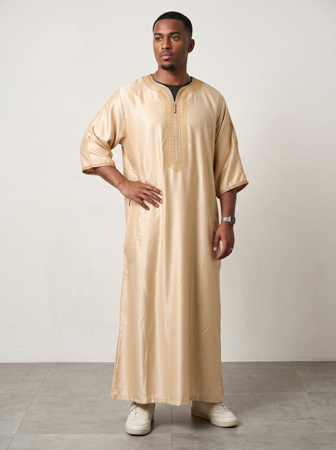 Mens Moroccan ¾ Sleeve Satin