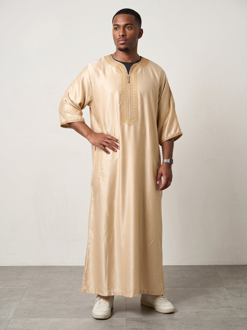 Mens Moroccan ¾ Sleeve Satin