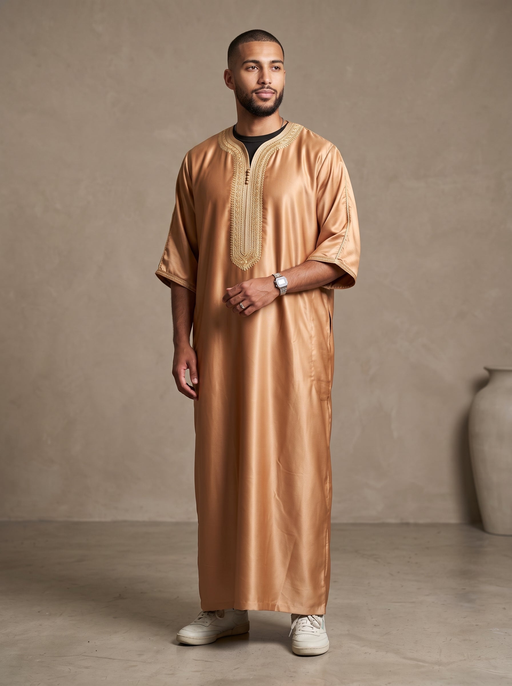 Mens Moroccan ¾ Sleeve Satin
