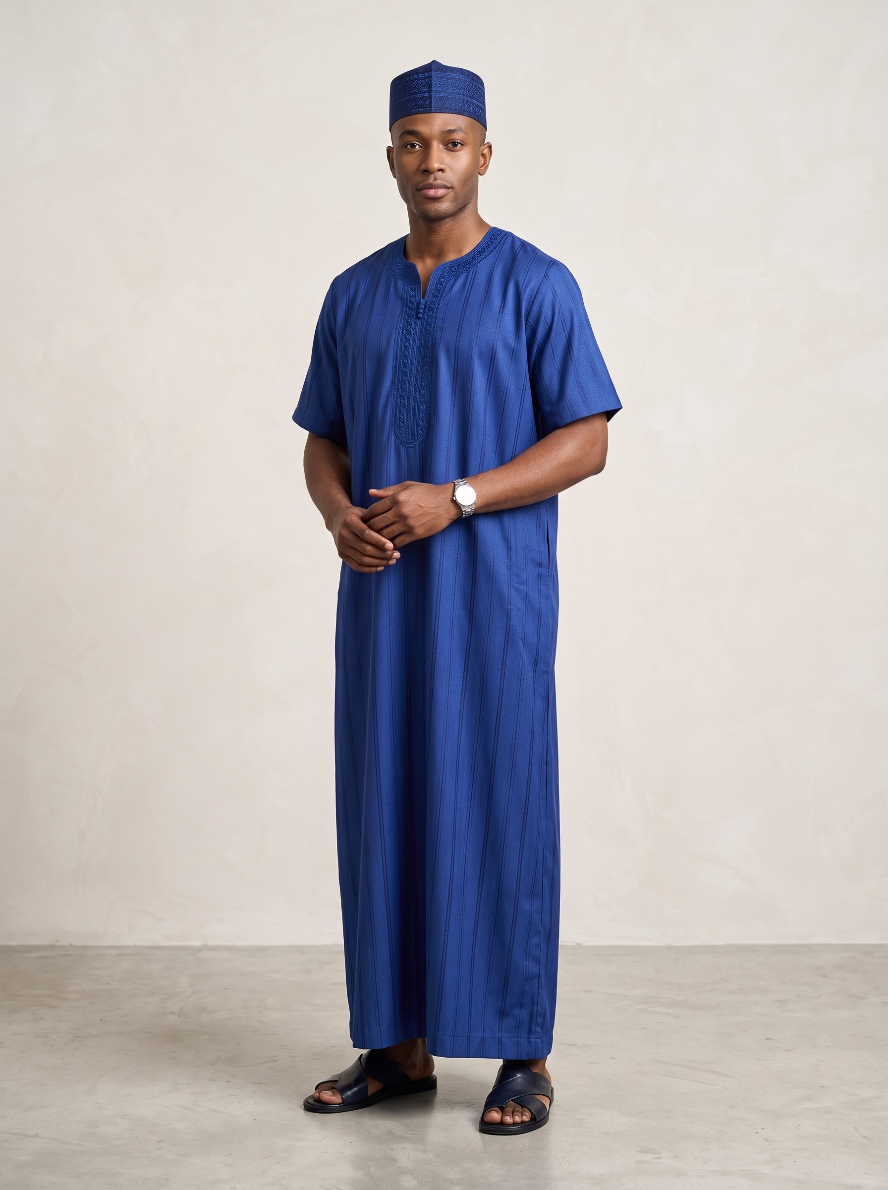 Mens Moroccan Cotton Half Sleeve