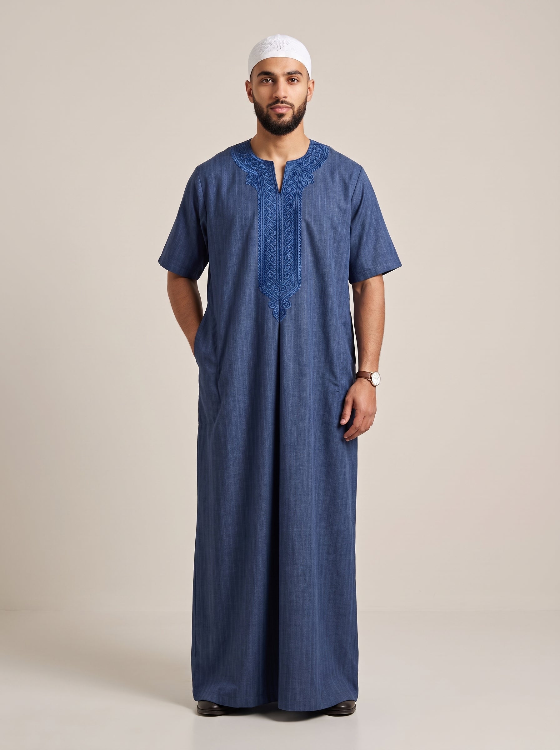 Mens Moroccan Cotton Half Sleeve