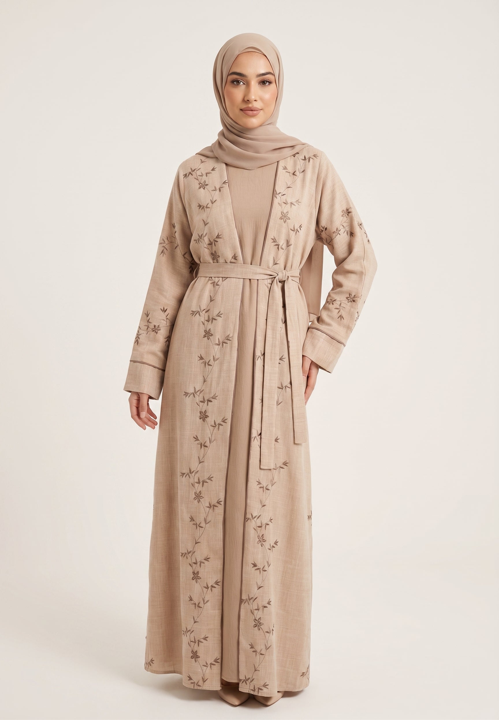 Linen Open Abaya