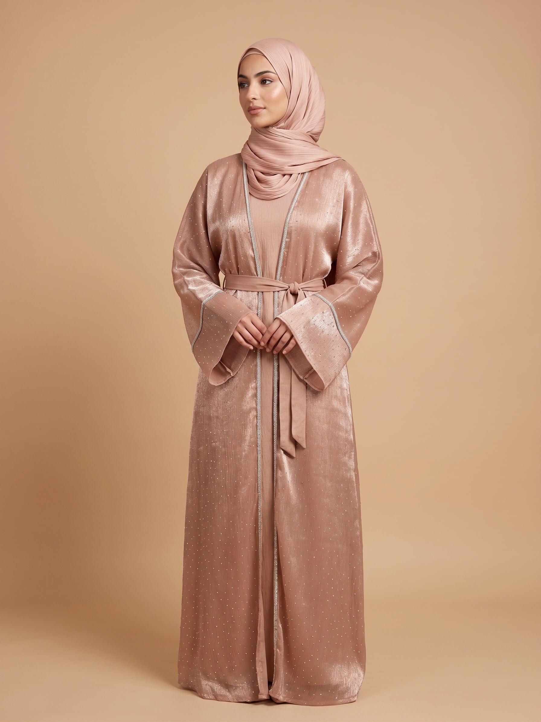 Straight Sleeve Organza Abaya