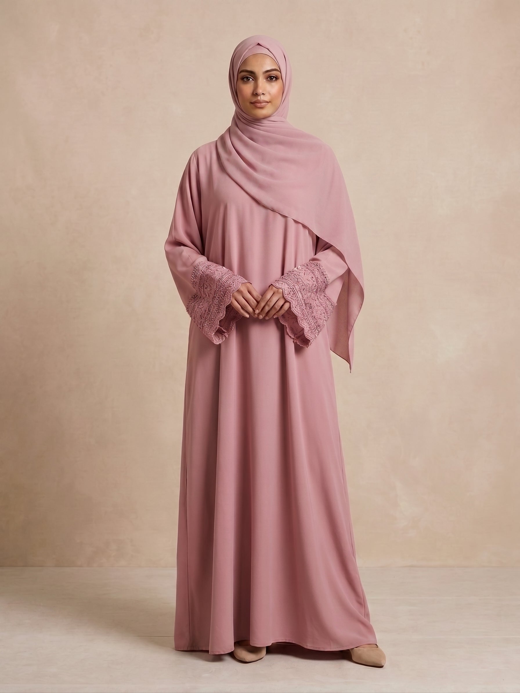 Wide Arm Embroidery Abaya