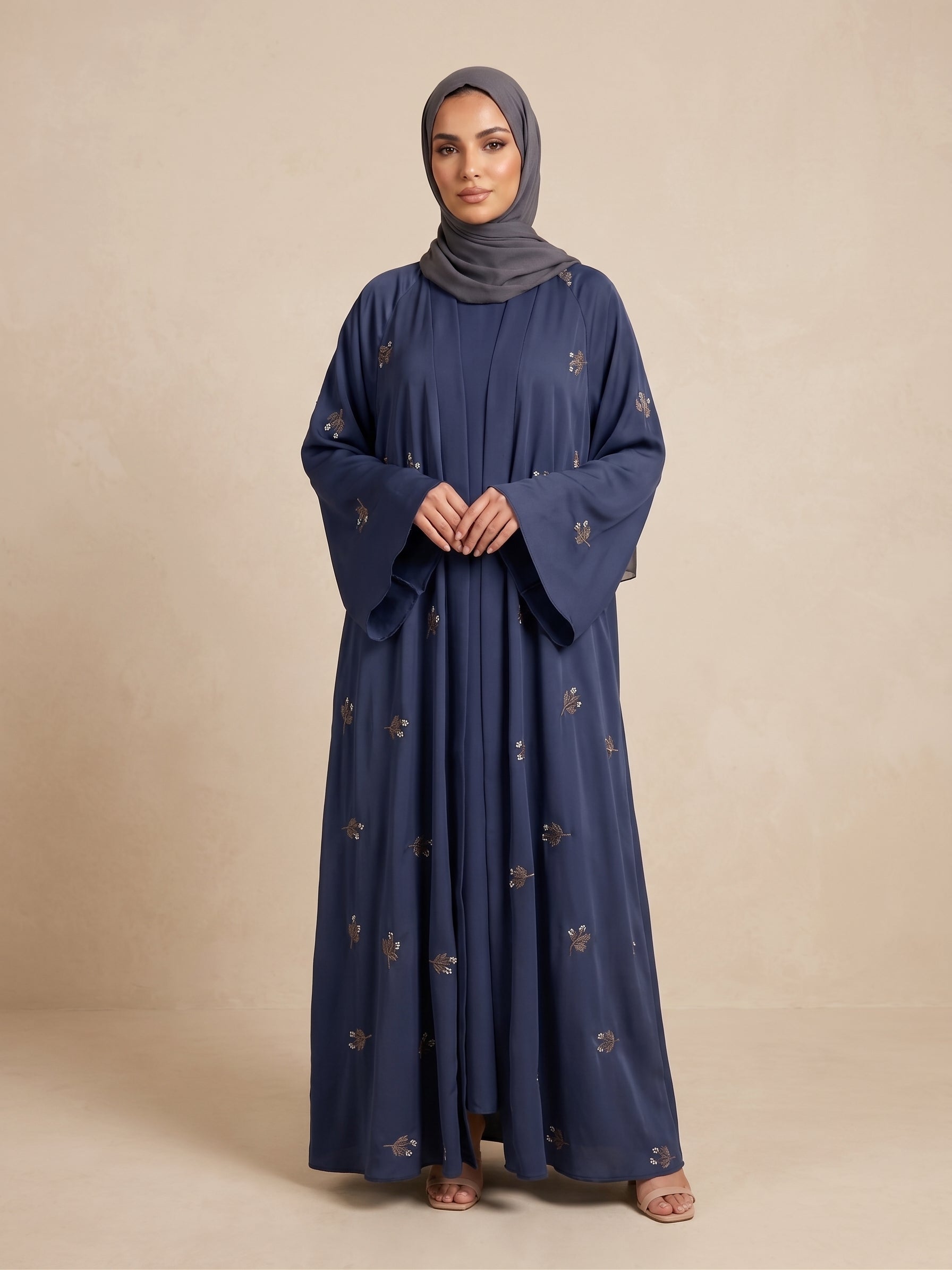 Leaf Design Umbrella Abaya