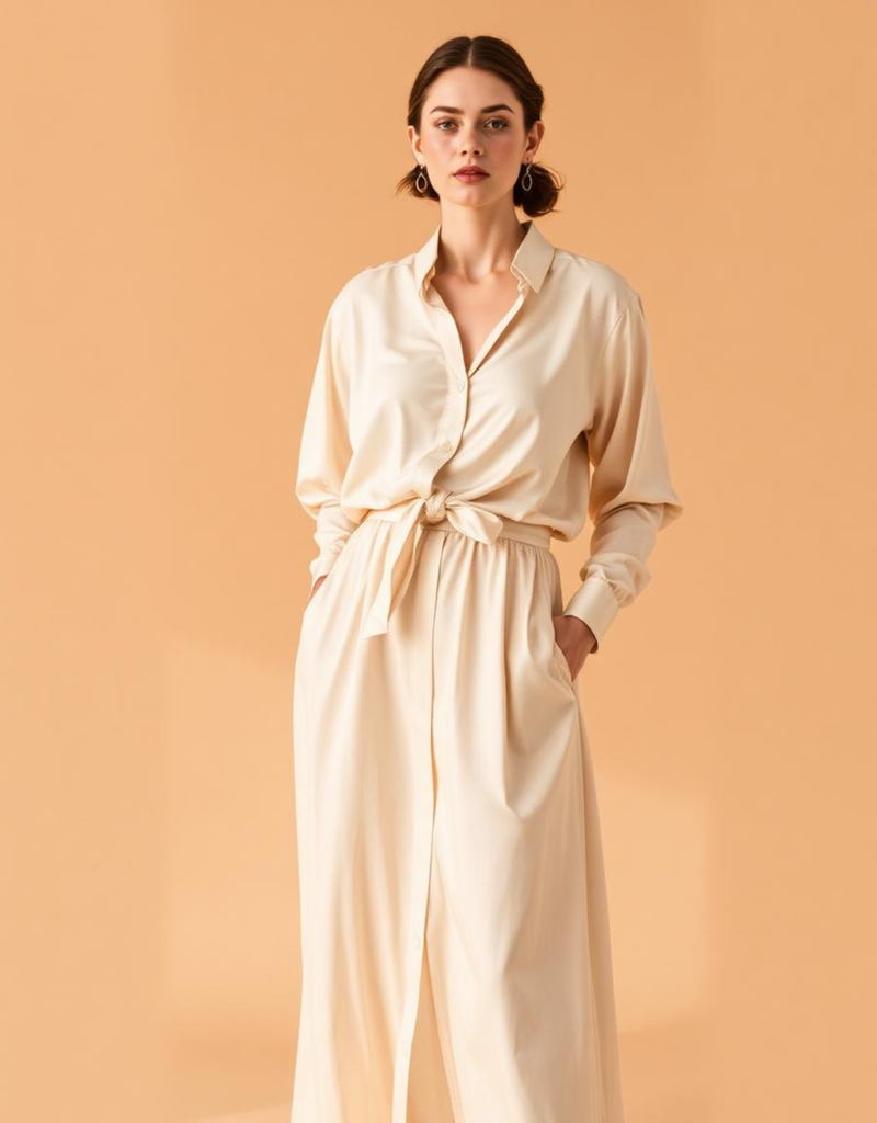 White Flowy Linen Kaftan Maxi Dress
