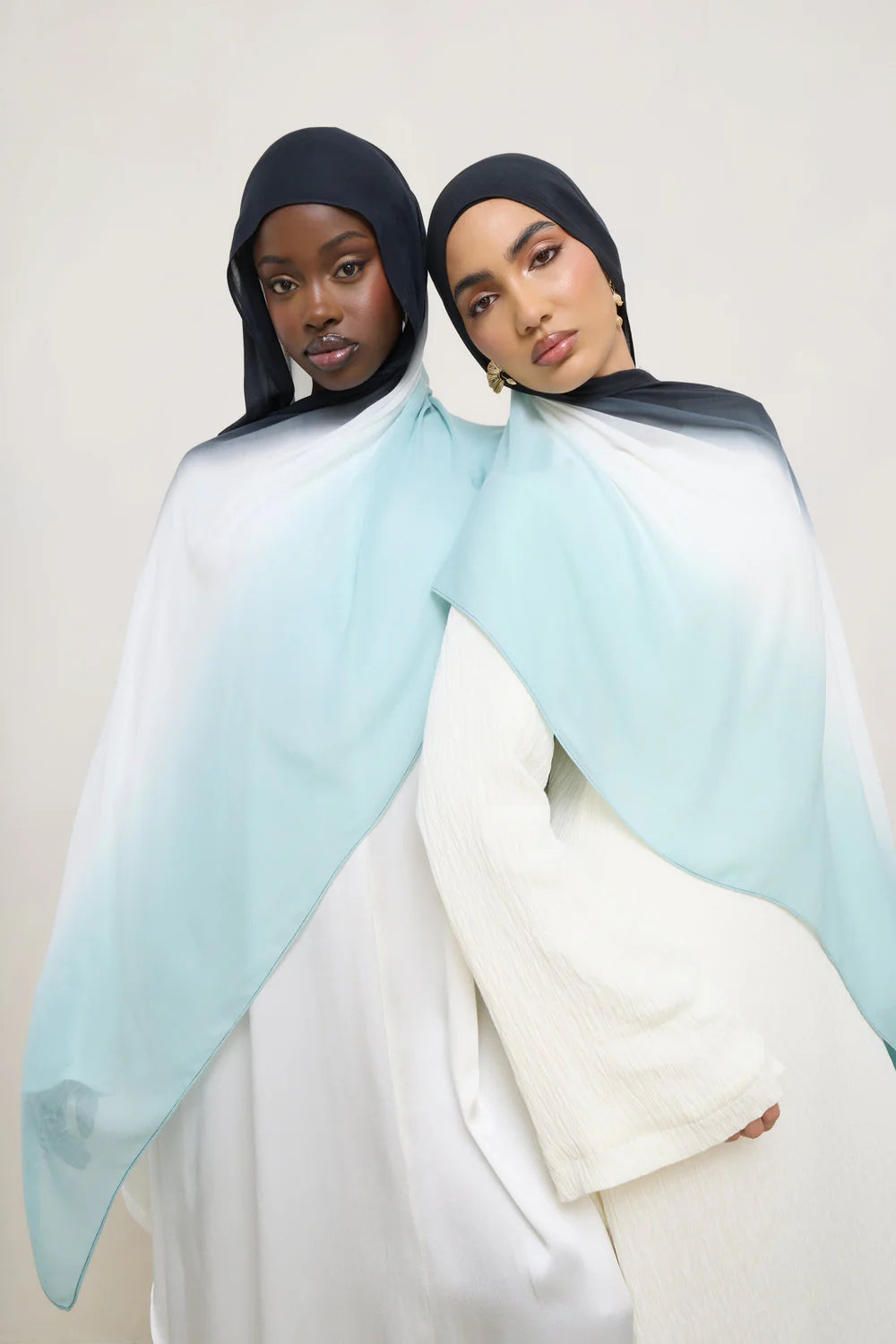 Ombre Modal Hijab - Aquatic Noir