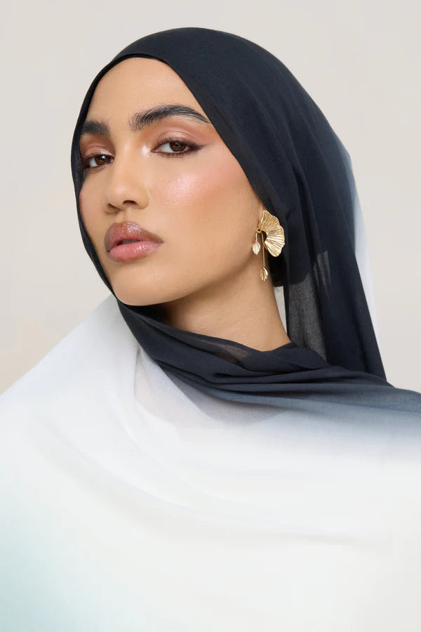 Ombre Modal Hijab - Aquatic Noir